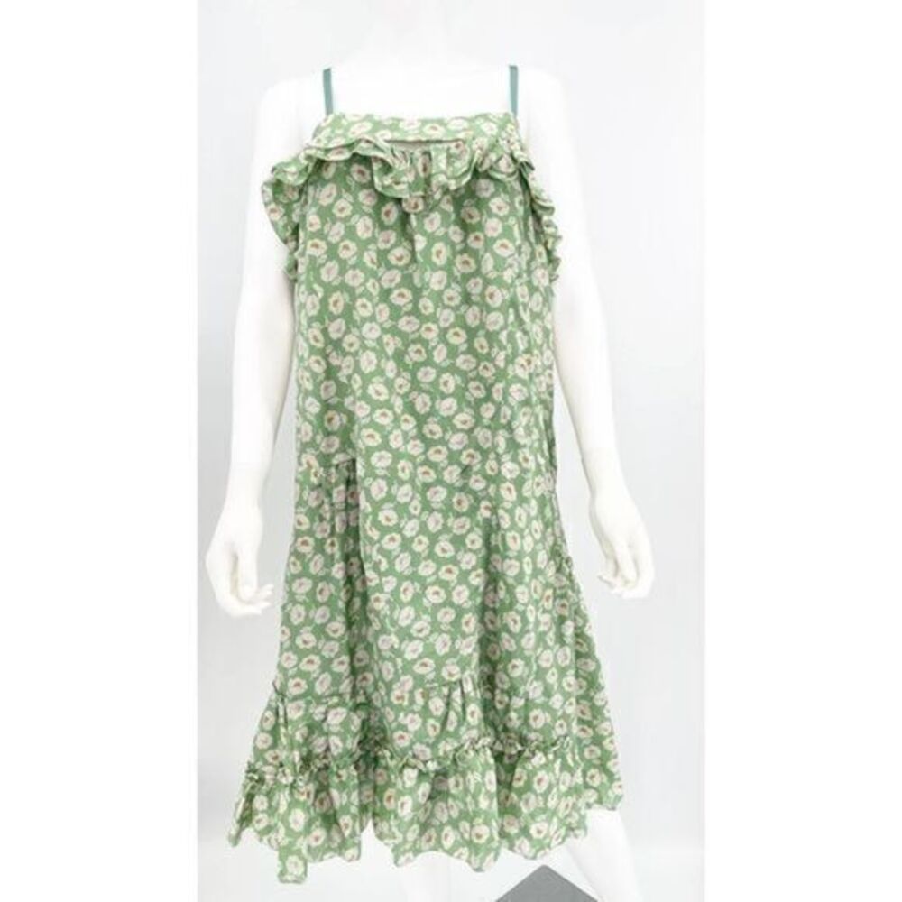 MARC BY MARCJACOBS Green SilkFloral Flutter Dress